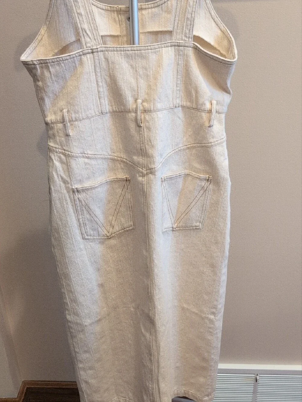 Women's Cloud Ten Denim Cream Button-Front Overall Jumper - Picture 10 of 11